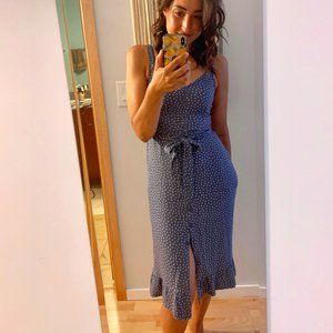 Flowy Dotted Midi Country Sun Dress - pockets!!